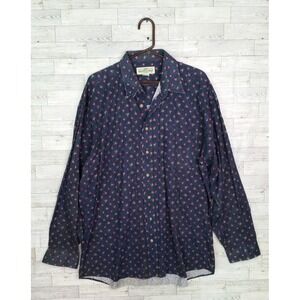 Men's Vintage Natural Issue Feldini Button Down Up Shirt 90s Dad Grandpa Sz XLT